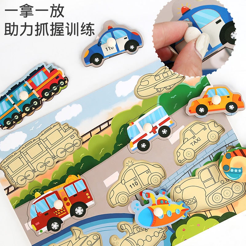 Temu Hishin Hand Grab Board Matching Jigsaw Puzzle Board Children'S Enlightenment Early Education Educational Wooden Toys - Image 4